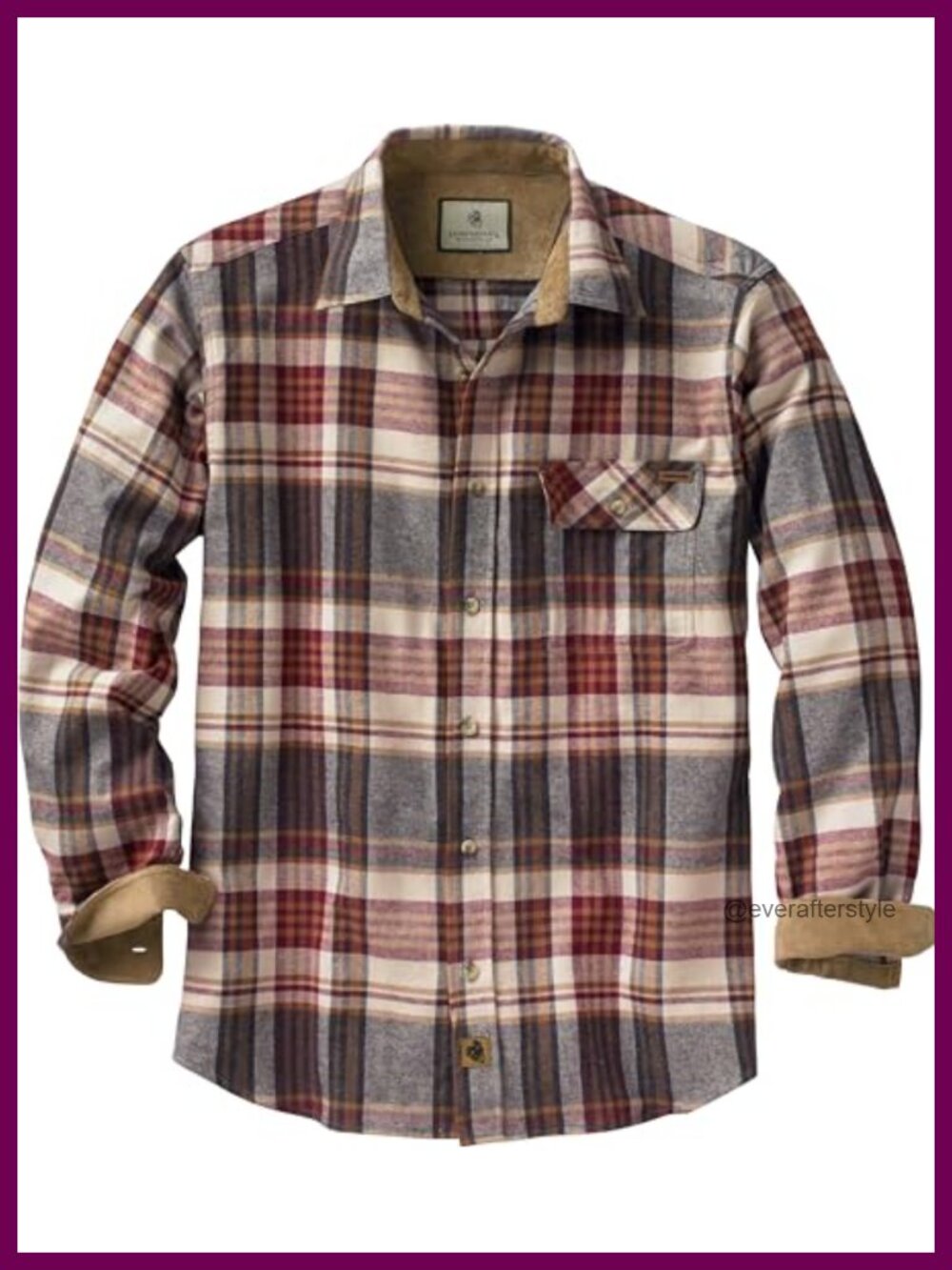Men's 100% Cotton Flannel Long Sleeve Button Down Shirt Relaxed Fit